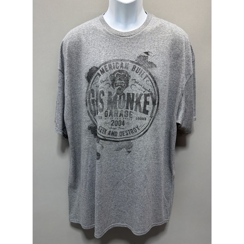 Gas Monkey Garage T-shirt Sz 2XL Adult Grey Gray Graphics T Dallas Texas 2004